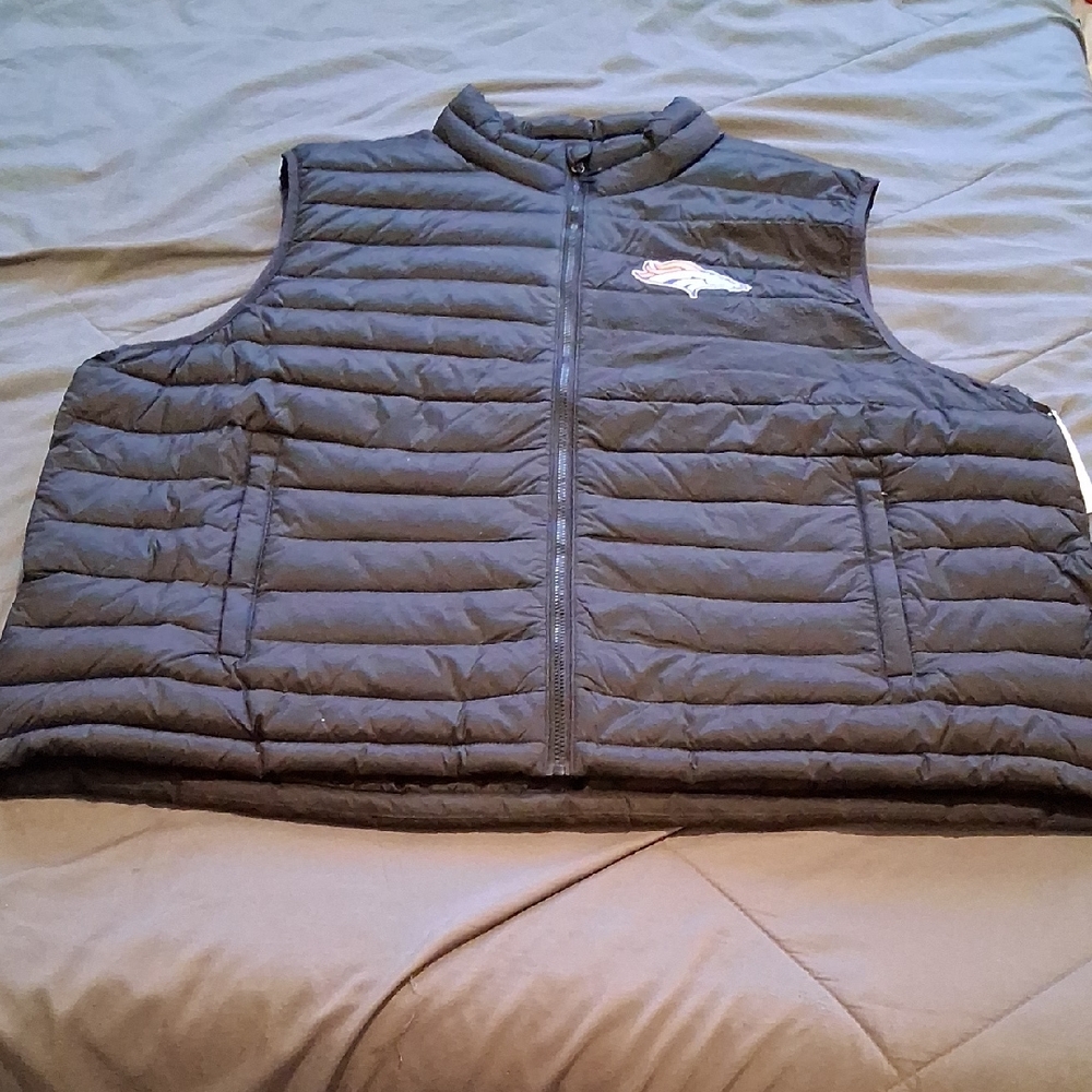 BlackPuffer Vest with Denver Broncos Logo